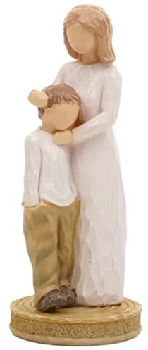 Mother and Son Figurines Mom and Child Statues Sculpted Hand-Painted Figures Mom Birthday Gifts from Son Gifts to Celebrate Mother's Day (B)