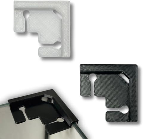Generisch Eck-Halterung für Aquarium Abdeckscheiben 4 Stück 2-19mm Schlauch/Kabelhalterung Kantenschutz (Schwarz, 4mm Glasstärke)
