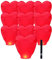 Juego de 10 linternas chinas, linternas para liberar en la memoria, juego de linternas voladoras en forma de corazón rojo con rotulador, linternas de papel conmemorativas para bodas, cumpleaños