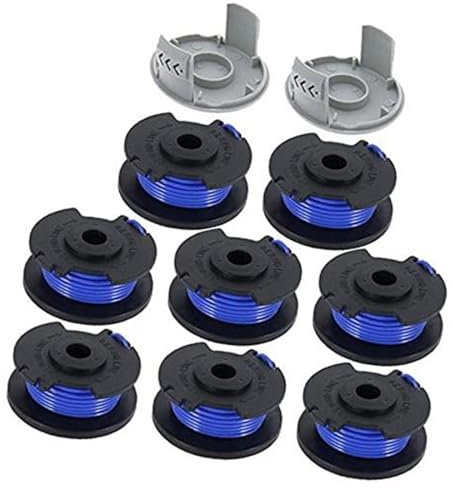 Wivplex Bobine de Fil de Rechange for Coupe-Bordures sans Fil Ryobi One+ AC14RL3A 18 V, 24 V, 40 V (Lot de 6) Bobine pour Tondeuse à Gazon(Black 8 Spool+2 Cap)