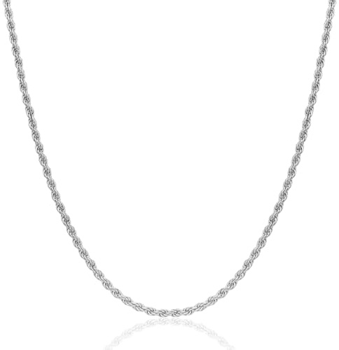 MIORE Schmuck Damen, Kette Damen Gold 9Kt 375 Goldkette 45cm oder Collier Kette Silber 925/18 Kt Vergoldet Halskette 50cm, Kordelkette Frauen, Silberkette 925 Ohne Anhänger, Handgemacht in Italien