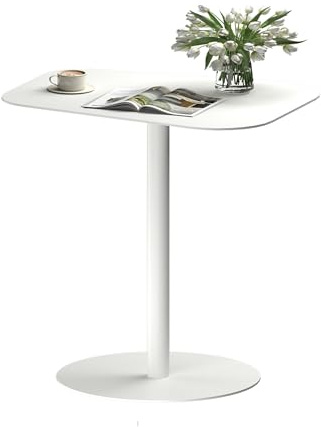 SANODESK Steel Side Table, Sturdy and Space-Saving Design, 50×38×65cm Modern Style Bedside Desk, Sofa End Desk, Small Coffee Table for Living Room or Bedroom, 4 Colors Available(White)