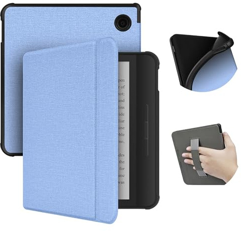 Fabric Case Für Waage Farbabdeckung 7 Zoll EBook EREADER Für Die Waage Farbe 2024 Mit Handgurchen Schutz Eleganter Schwarzer Ereaderhülle