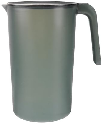 MUCKLILY Carafe Eau Plastique 2500ml avec Anse et Couvercle, Pichet à Eau Froide en Plastique Noir, Facile à Remplir pour Piscine et Dîner