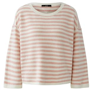 Oui Damen Pullover lässig geschnitten Gestreift