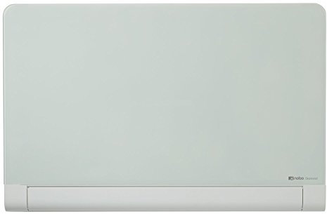 Nobo Glas Magnet-Whiteboard mit kaschiertem Stiftehalter, 1900 x 1000 mm, InvisaMount Befestigungssystem, Impression Pro, Brillantweiß, 1905193