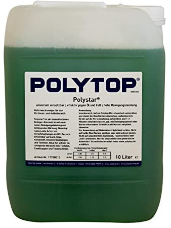 Polytop Polystar Reinigungskonzentrat Mehrzweckreiniger Allzweckreiniger für Innen u. Außenbereich PKW LKW Bus 10 L
