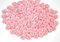 Rosen 15 mm x 100 Stück Satinrosen Aufnäher Deko Blumen Röschen zum Basteln Haarschmuck kleine Rosenköpfe Farbe: zartrosa 123