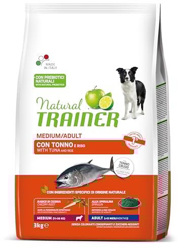 Trainer Natural Cibo per Cani Medium adult >12 mesi, con Tonno, 3 Kg, (L'imballaggio può variare)