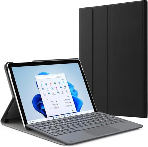 MoKo Hülle für Microsoft Surface Go 4 (2023)/Surface Go 3 (2021)/Surface Go 2 (2020)/ Surface Go 2018 Hülle, Ultraleicht Portfolio Business Abdeckung, Kompatibel mit Type Cover Keyboard - Schwarz