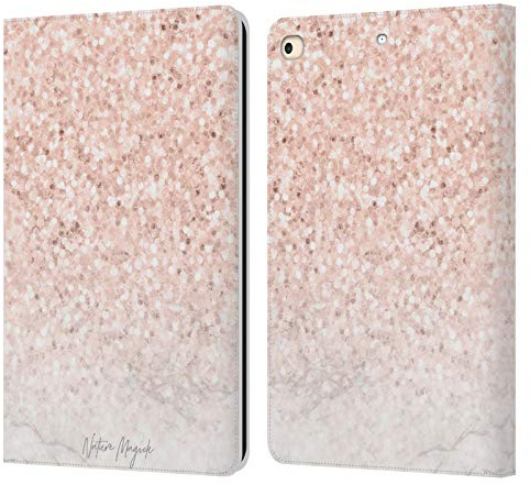 Head Case Designs Licenza Ufficiale Nature Magick Rosa Oro Scintillante Rosa Oro Marmoreo Brillantini Custodia Portafoglio in Pelle Compatibile con Apple iPad 9.7 2017 / iPad 9.7 2018