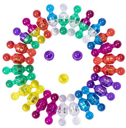 Farbige Magnete Bunte Transparente Magnetische Push Pins Perfekt für Kühlschränke, Magnettafel, Büro Whiteboard, Noticeboard, Karte und Kalender 60 Stück 7 Farben