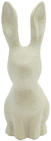 Décopatch SA216C - Kaninchen S aus Pappmache 12,5x7,5x21,5 cm, mit langen Ohren, ideal zu Ostern, 1 Stück