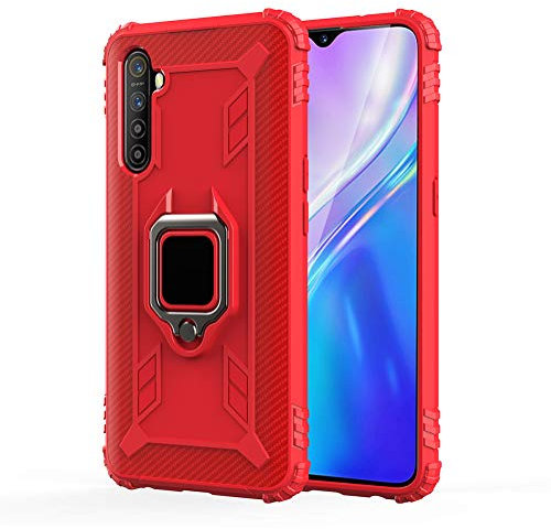 TANYO Hülle für Sony Xperia 10 II (Sony 10 ii), Schutzhülle TPU Silikon Armor Handyhülle mit Ständer, Stoßfeste Silikonhülle mit Bumper, Rot
