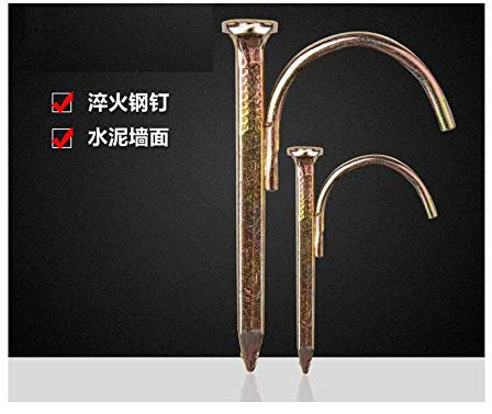 Clou en acier Tuyau d'eau Crochet Clou Clou Clou PPR Crochet Galvanisé Clou Ciment Crochet Clou Ligne Tuyau Fixe Clou Tuyau Code Clou 4 points 6 points 1 pouce-4 points 1 boîte (200 pièces)