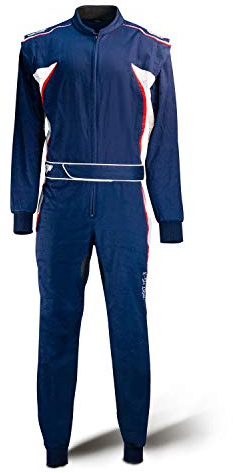 Speed Kart Overall 3-farbig - Kartoverall Detroit HS-3 blau weiß rot (160)