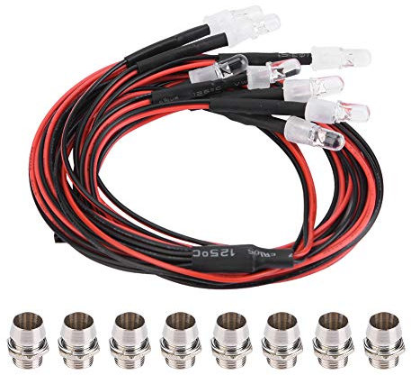Drfeify 8 pièces 5mm RC LED Ensemble de lumière Phare feu arrière dérive pour Accessoire de modèle RC