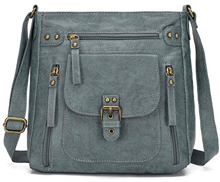 KL928 Tasche Damen Umhängetasche kleine Handtaschen Schultertasche Damentasche Damenhandtasche mittelgroß handtasche Lederhandtaschen Geldbörse PU Leder für frauen oder Mädchen (B peacock blue)
