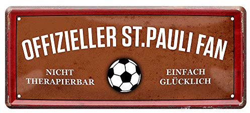 L.E.M.B. Hometrends Blechschild Deko Metall-Schild Fun Vintage Spruch 28cm x 12cm Offizieller St. Pauli-Fan