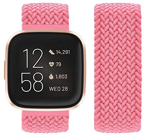Vozehui Compatible avec Fitbit Versa Bracelet/Fitbit Versa 2 Bracelet, Bande de Remplacement de sport en tricot de nylon souple et respirant pour Fitbit Versa 2/Fitbit Versa/Versa Lite, Femme Homme