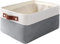 MANGATA Small Fabric Storage Basket, Organiser Box for Home, Bedroom, Dorm, Office, Clothes(S, Cold Grey)