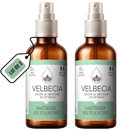 Velbecia® - Fleurs du Dr Bach Pulsions alimentaires 50 ml +1 OFFERT - SANS ALCOOL - Spray Utilisation facile