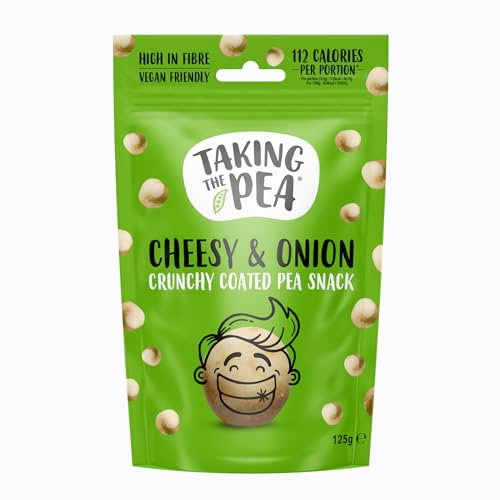 Taking The Pea Cheese & Onion (7x125g) | Delicious Crunchy Pea Snacks | High Protein, Vegan & Low Calorie | Packed With Vitamins & High in Fibre | Tasty Plant-Based Low Calorie Snacks