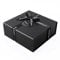 JiaWei Geschenkbox 21 x 19 x 8,8 cm Extra Klein, Geschenkkarton mit Magnetisch Deckel & Kreuzförmige Schleife, mit Grußkarten & Seidenpapier - Schwarz (Stil-2)