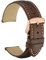 WOCCI 20mm Vintage Leder Uhrenarmband mit Roségoldener Schnalle, Ersatz Armbanduhr (Dunkelbraun mit Beige Nähten)