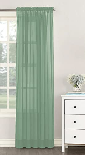 NetCurtainsUK Single Plain Voile Net Curtain Sheer Panels Slot Top Heading (Eau-de-Nil, 140cm (55'') Wide x 229cm (90'') Drop) (HMPVP01)