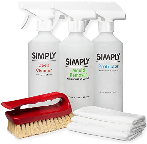 Simply Complete Kit d'entretien pour tissus et toiles en spray - Détachant les moisissures - Protection de tissu pour meubles, canapés, sièges de voiture, tissus d'ameublement inclus (500 ml)