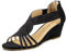 PIZZ ANNU Sandalias Mujer Verano con Tacón de Cuña Diamante de Imitación Zapatos Moda Punta Abierta Elegante Boda Fiesta Damas Zapatos Negro EU 38