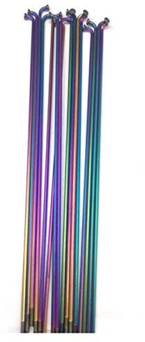 AMEEDA Fahrrad Speichen und Nippel Rainbow-Fahrradspeichen 14g Edelstahlstrahlen 26er 27.5er 29er Mountainbike 700c Rennrad-Rad J-Biegung gerade Puls Mit Speichen Nippel (Color : 72 Pieces)