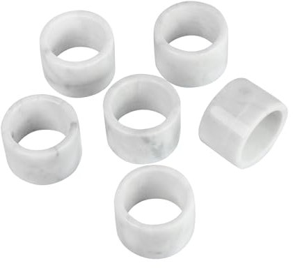 Decorative Marble Napkin Rings, Modern Napkin Ring Holder for Kitchen Dining Table Countertops, Cute Home, Kitchen Decor, Beautiful Marble Rings Uniquely Displays Your Decorations (White&Grey)