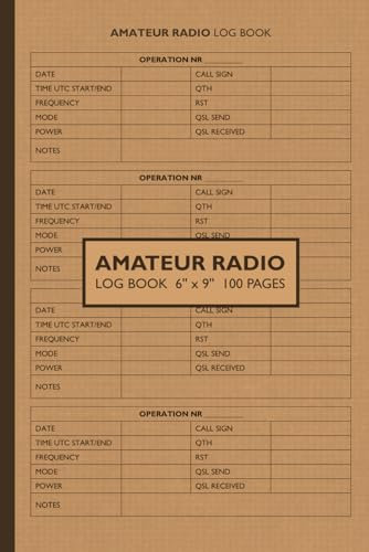 Amateur Radio Log Book: Daily Station Logbook for HAM Radio Operator to Manage and Organize Daily or Monthly Activities and Notes | Brown Craft Cover | Size 6 x 9 in | 100 Pages