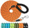 X XBEN Training Leads for Dogs, 10M Strong Rope Long line Dog Lead Leash with Soft Padded Handle and Heavy Duty Hook, Reflective Recall Training Leads for Large Medium Small Dog, Orange