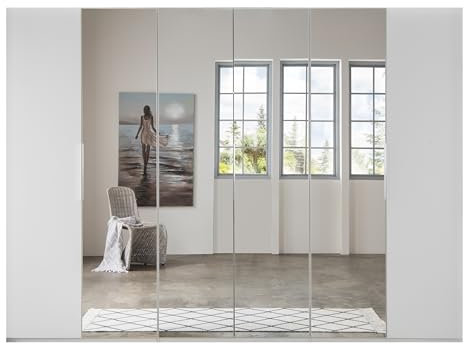 möbelando Falttürenschrank >Everly< in weiß - 300x216x58cm (BxHxT)