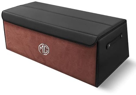 BrohN Universal Kofferraum Organizer für MG Astor/Gloster/GT /MG3 /MG4 /MG5 /MG6 /One/TF/ZR/ZS/ZT Faltbare Aufbewahrungsbox Taschen Kofferraumtasche Wasserdicht Innenraum Zubehör,L-Brown Style