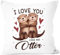 SpecialMe® Kissen-Bezug I Love You Like no Otter Liebe Spruch Dekokissen weiß Standard