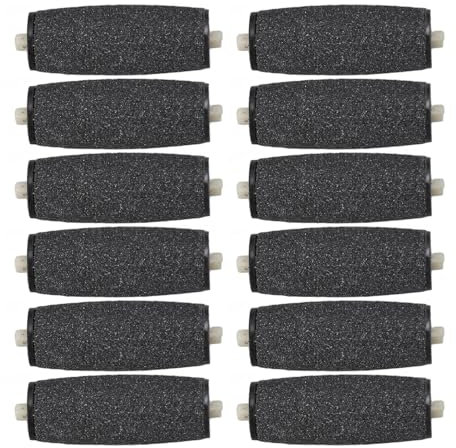 12 Stück Fußschleifer-Ersatzrollenköpfe, Abgestorbene Haut und Hornhautentferner, Langlebig und Langlebig mit Kunststoff- und Schleifpapiermaterialien