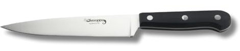 Keroppa Cuchillo Verdulero Domestic Black, Cuchillo para Cortar Verduras, Fruta, Acero Inoxidable, Uso Doméstico, Hoja 15 cm, Mango Ergonómico, Fabricado en España, Corte Preciso