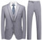 KUDMOL Costume Homme Mariage 3 Pièces Slim Fit Business à Deux Boutons Smokimg Couleur Unie Costumes Blazer Veste et Pantalon Gilet(Gris Clair,3XL)