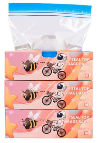 TAIYUNWEI 75 Pieces Reusable Freezer Bags, Food Storage Seal Zip Lock Sandwich Bags for Meat, Fruits, Vegetables, Grains, Sandwich, Nuts (75 Pack-Medium)