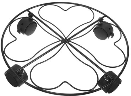 FUNOMOCYA Rollender Pflanzenständer Aus Gusseisen Kompatibel Mit Eisentöpfen Für Gartenprojekte Und Heimdekoration Leicht Zu Bewegen Dank Räder