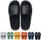 Pantoufles Claquettes Femmes Hommes Ultra Doux Claquettes de Douche Antidérapante Confortable Chaussons Chaussures de Maison Piscine Plage Intérieur Slides Eté (Noir, 46/47)