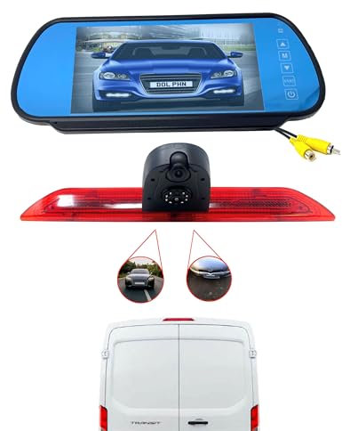 Dolphin Automotive Dual Rear Reversing Camera Fits Ford Transit Van 2014 Onwards (Camera With 7 Universal Mirror Monitor)