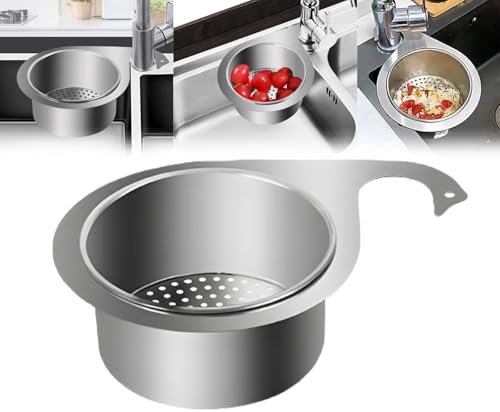 Cestello per lavello a cigno in acciaio inossidabile, filtro per lavello in acciaio inossidabile per raccoglitore di alimenti per lavello da cucina, cestello di scarico multifunzionale (1)
