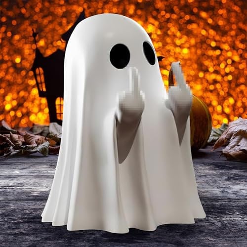 Geisterfigur Keramik Statue, Niedliche Geist Statue - Halloween Dekoration für Indoor & Outdoor - 8.5x6.5CM