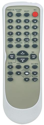 NF109UD Replacement Remote fit for Magnavox TV VCR DVD Combo CMWC20T6 CD130MW8 CT270MW8A CT202MW8 MSD724G MWC20T6 MWC24T5B RSMWC24T5