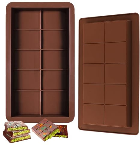 Moule Chocolat, Lot de 2 moules à Chocolat en Silicone Profonds pour Tablette de Chocolat Dubaï,Silicone Moule à Chocolat Antiadhésif, Moules à Pâtisserie pour Faire du Chocolat, Fondant
